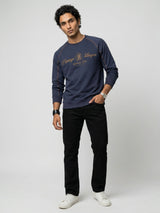 Men Sweatshirt Navy Blue Regular Fit