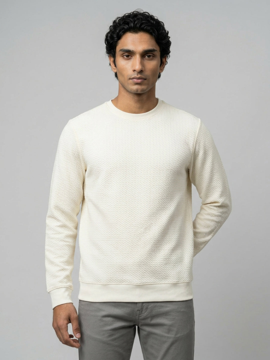 Men Sweatshirt Off-White Regular Fit