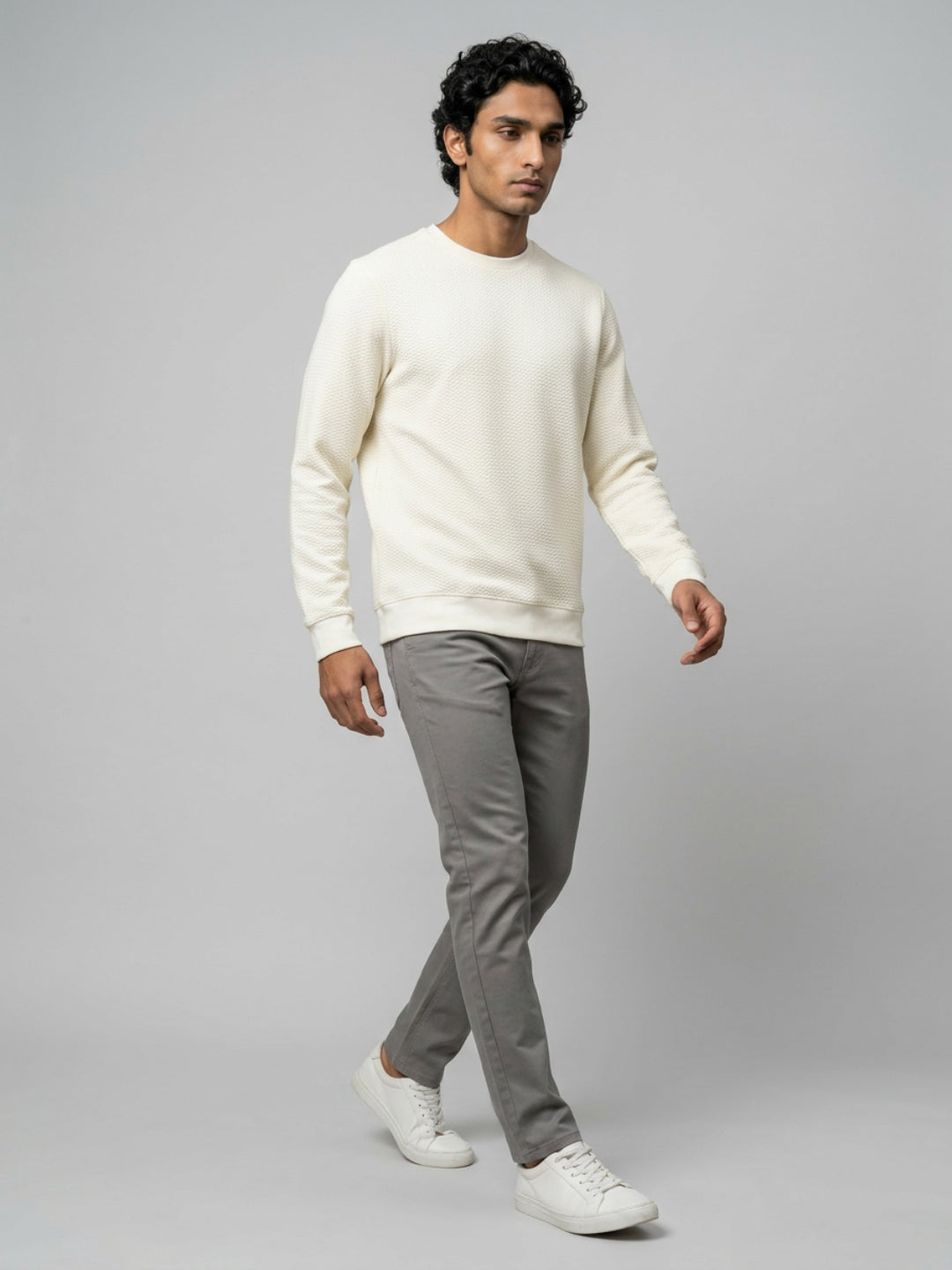 Men Sweatshirt Off-White Regular Fit