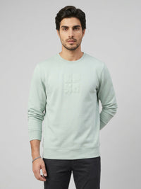 Men Sweatshirt Green Regular Fit
