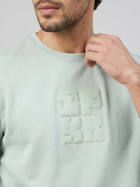 Men Sweatshirt Green Regular Fit
