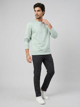 Men Sweatshirt Green Regular Fit