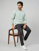 Men Sweatshirt Green Regular Fit