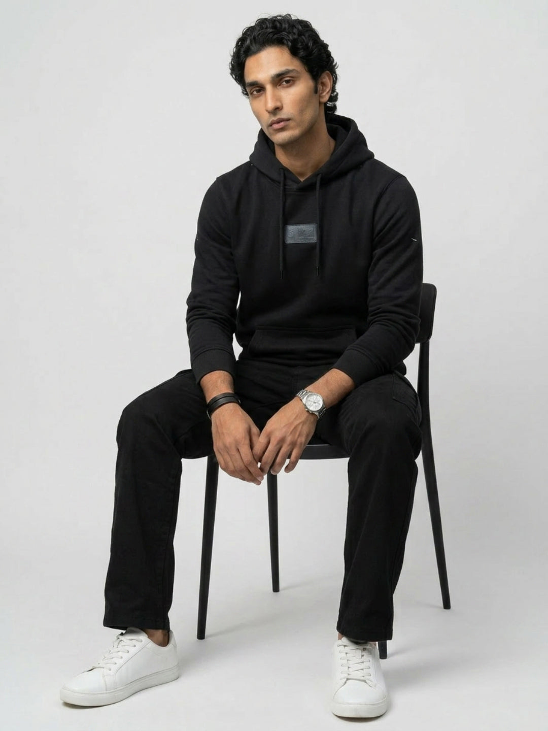 Men Sweatshirt Black Regular Fit