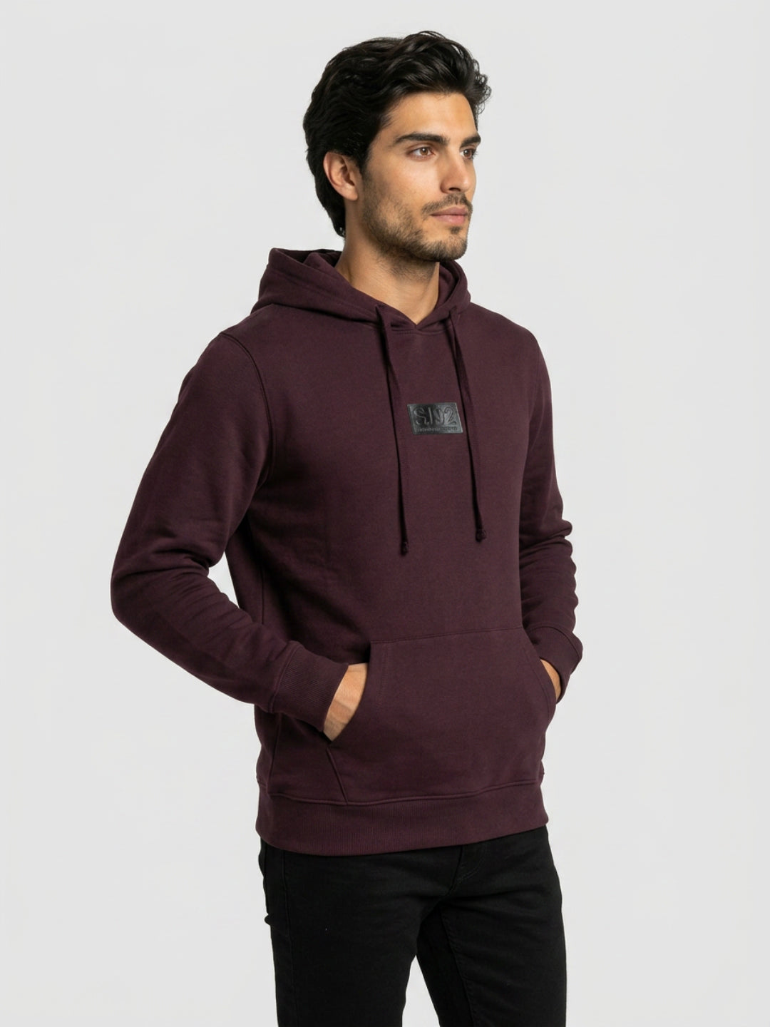 Men Sweatshirt Maroon Regular Fit