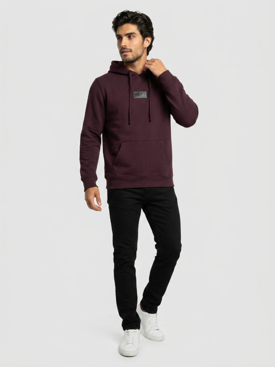 Men Sweatshirt Maroon Regular Fit