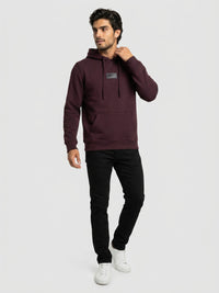 Men Sweatshirt Maroon Regular Fit