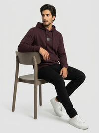 Men Sweatshirt Maroon Regular Fit