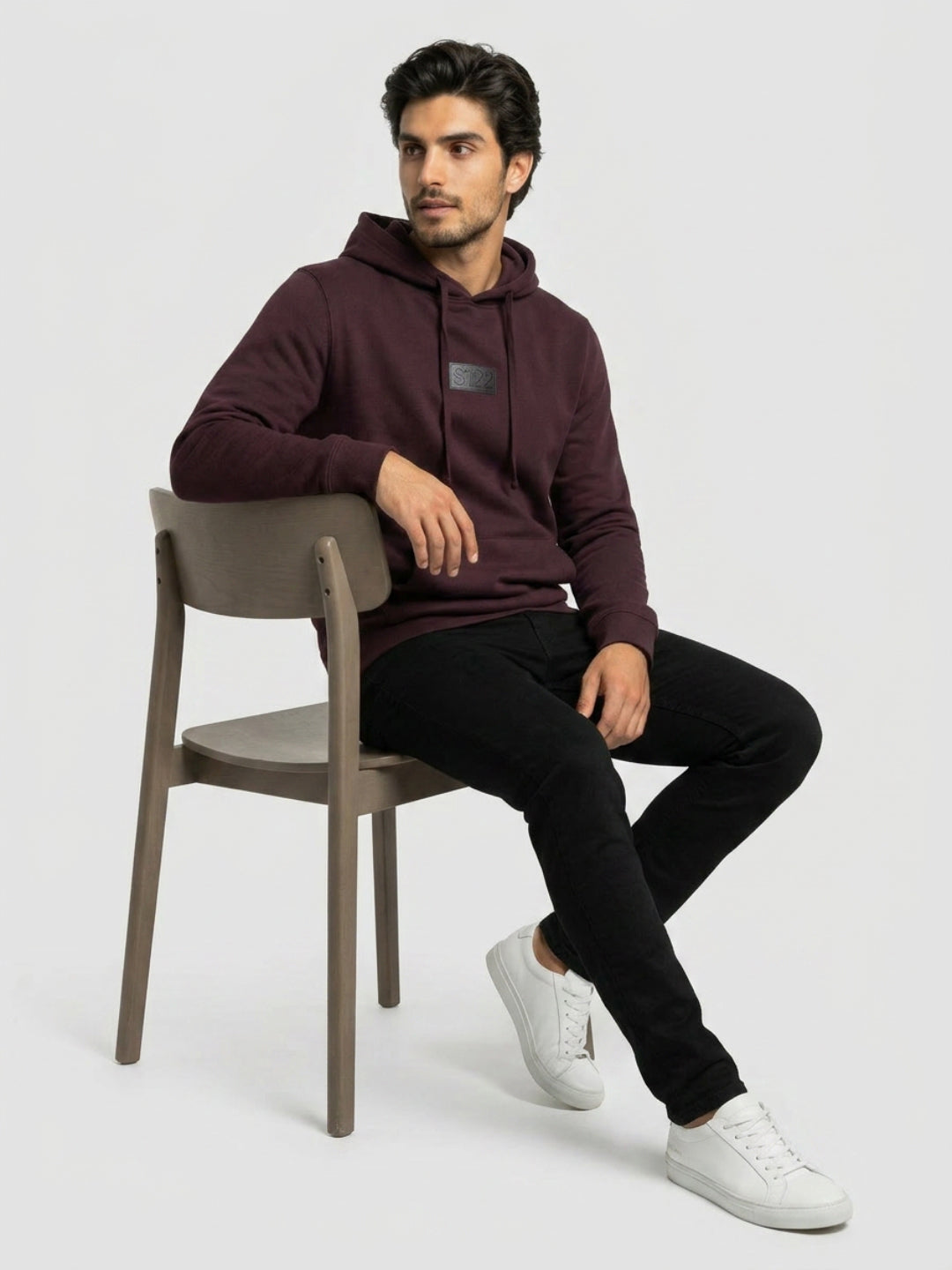 Men Sweatshirt Maroon Regular Fit