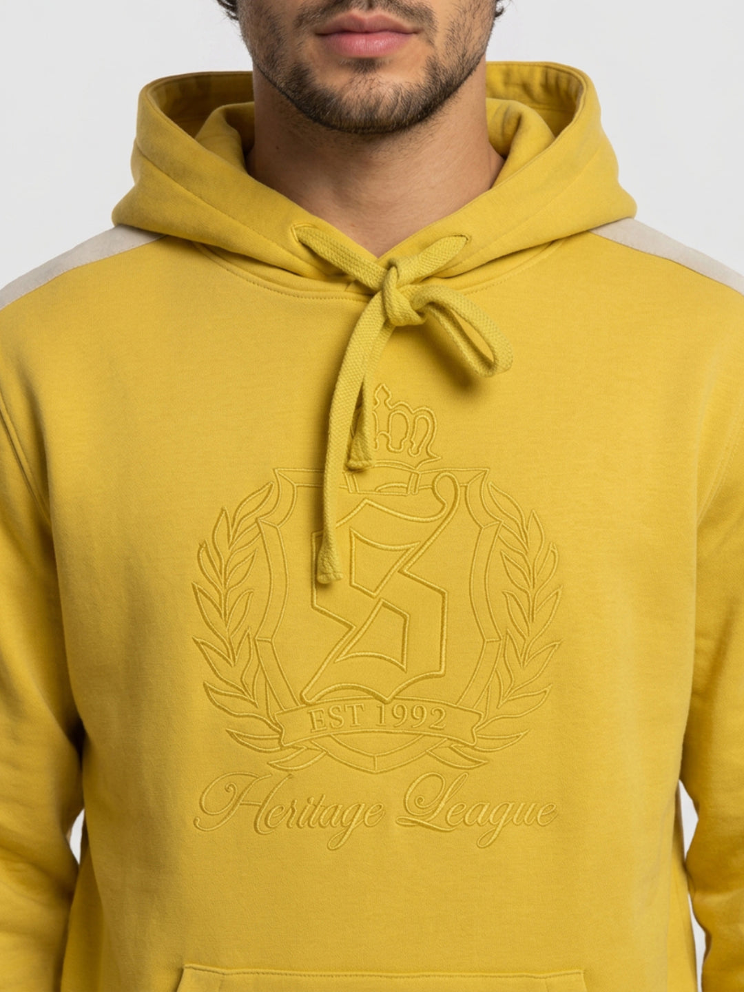 Men Sweatshirt Yellow Regular Fit