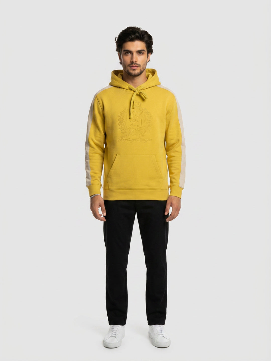 Men Sweatshirt Yellow Regular Fit