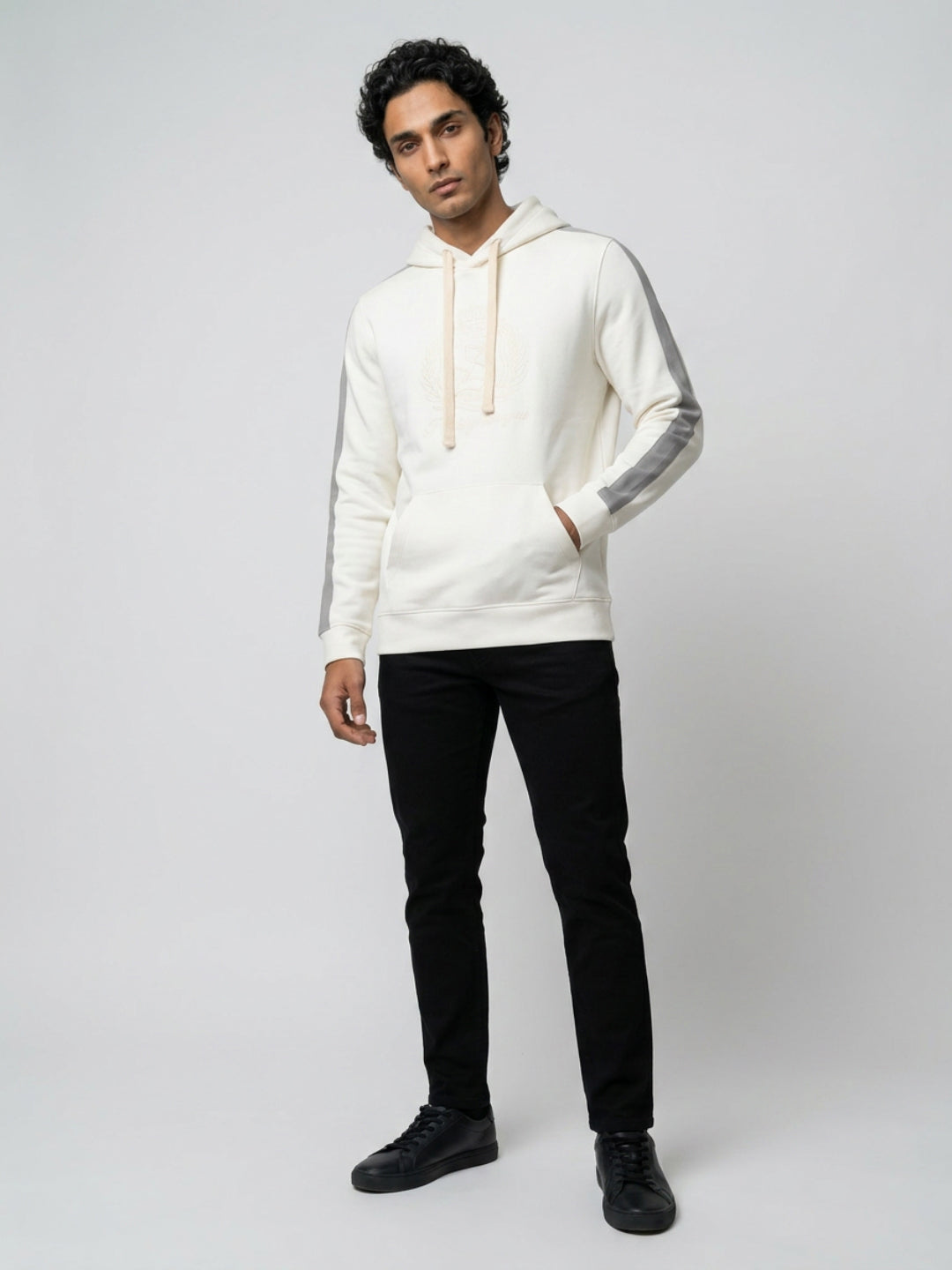Men Sweatshirt White Regular Fit