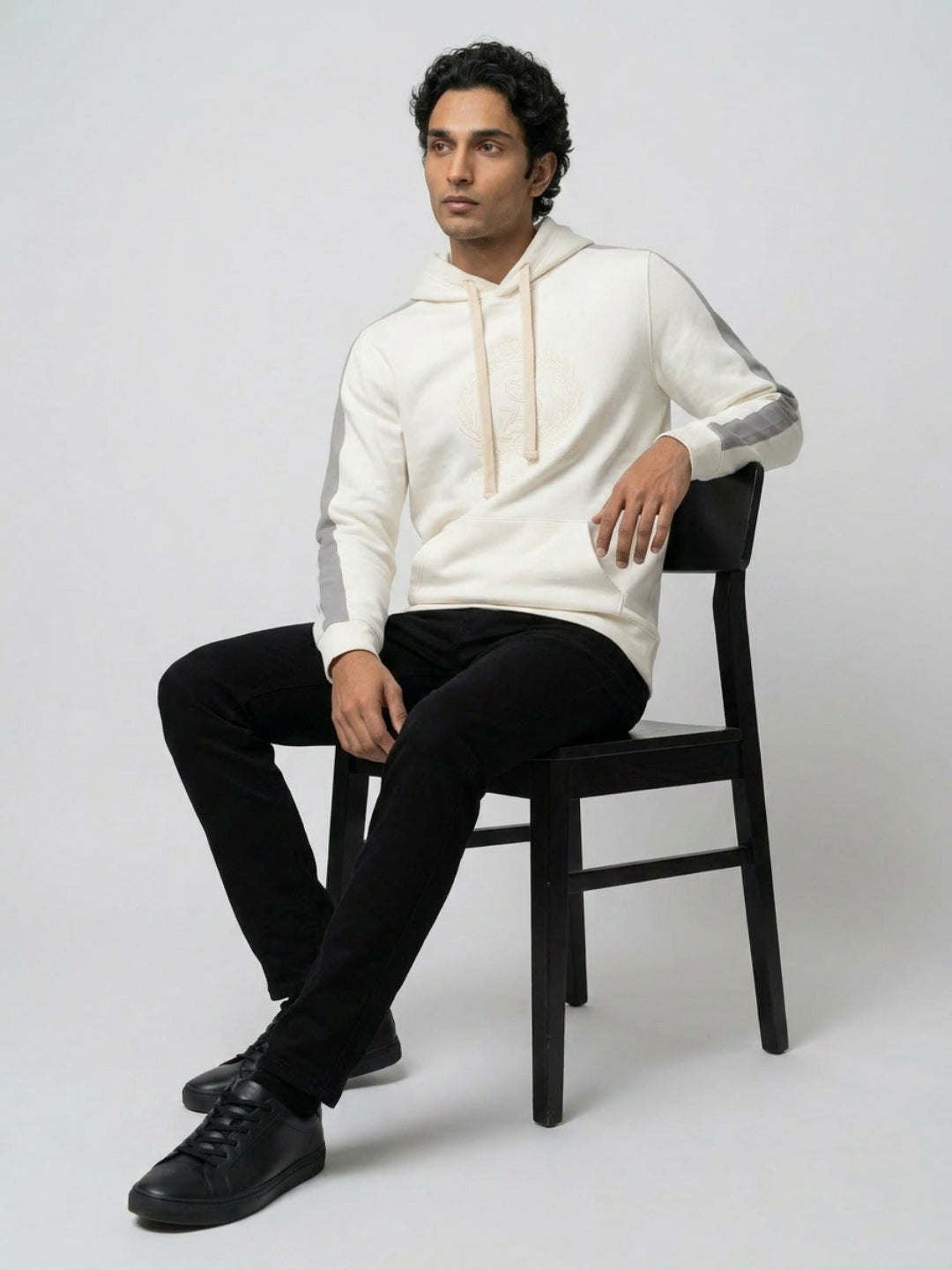 Men Sweatshirt White Regular Fit