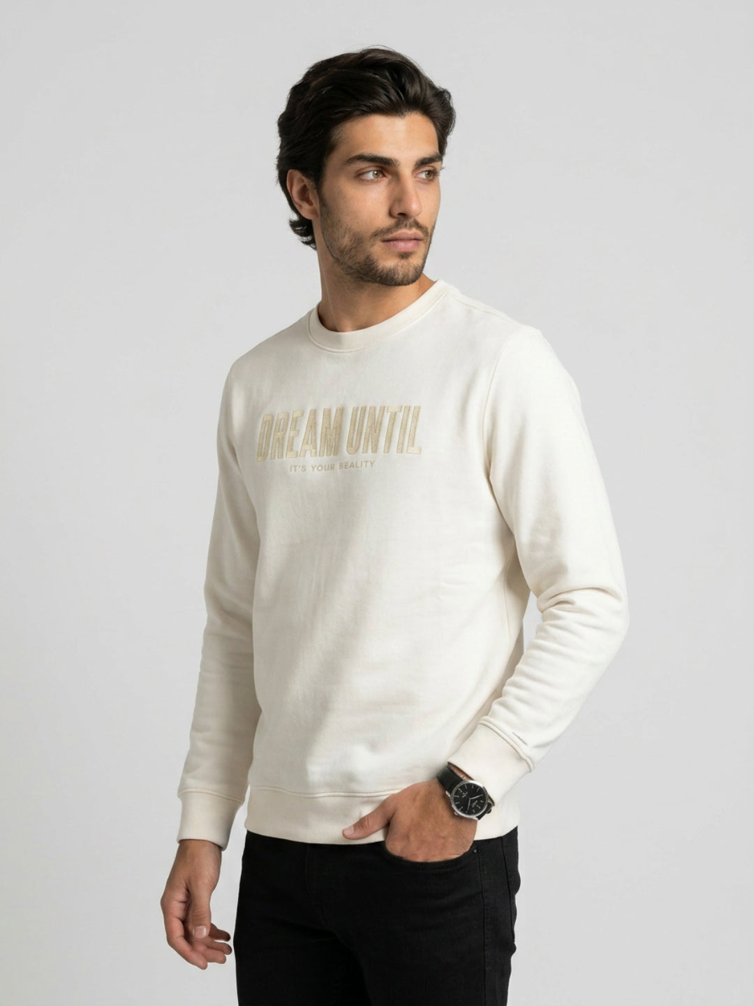 Men Sweatshirt Off-White Regular Fit