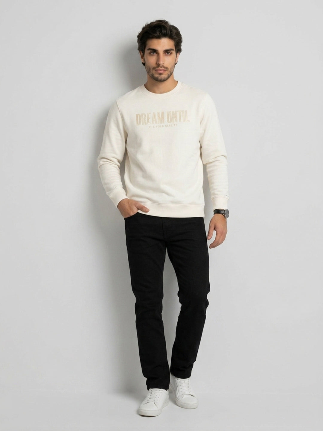 Men Sweatshirt Off-White Regular Fit