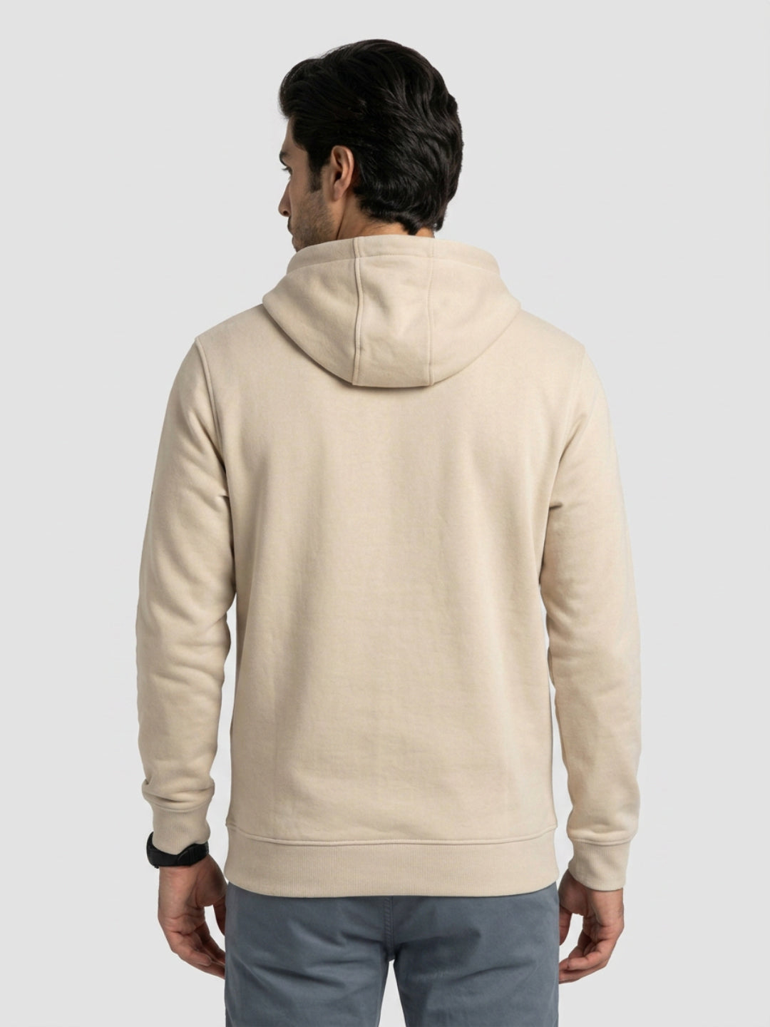 Men Sweatshirt Beige Regular Fit