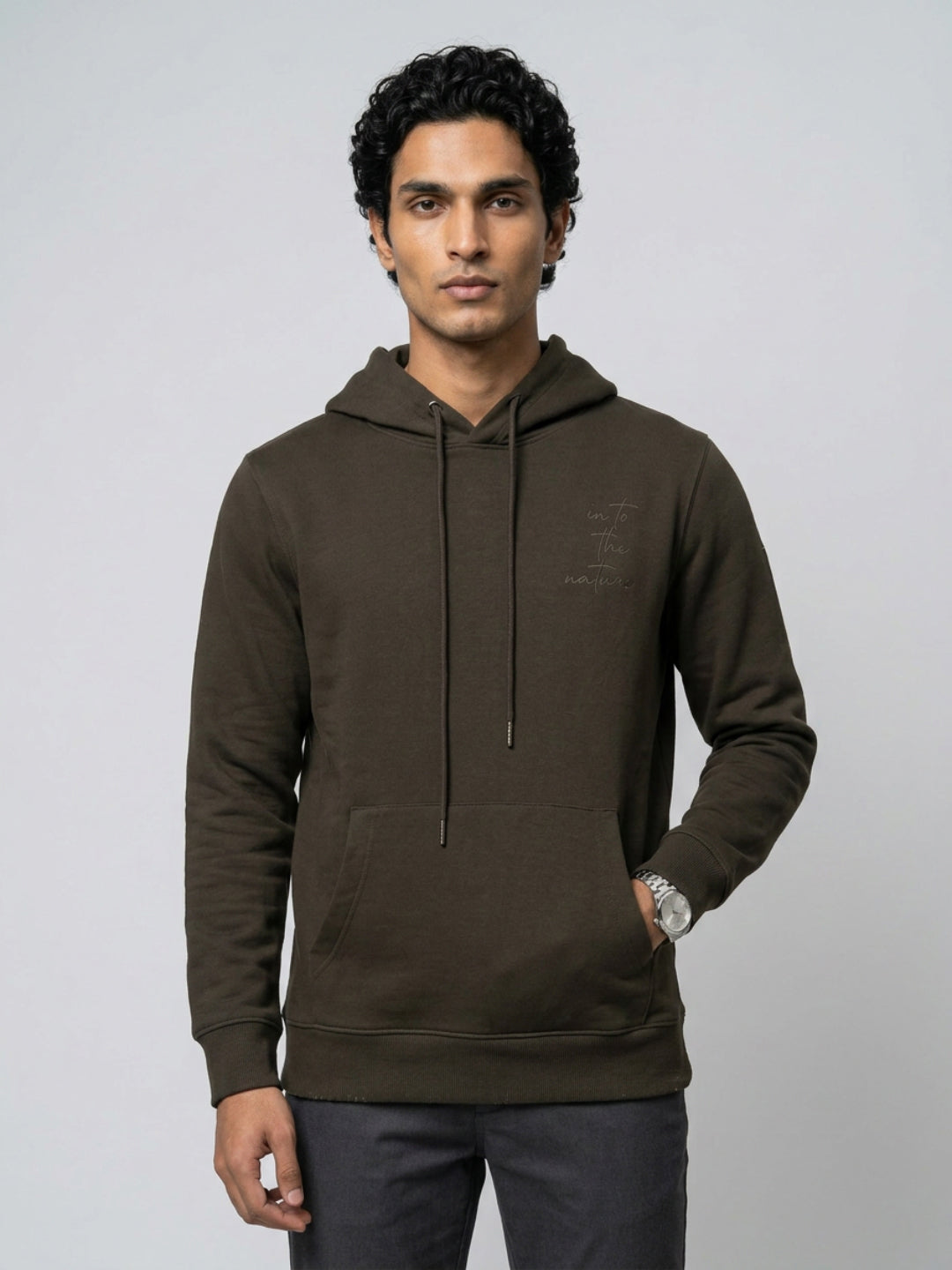 Men Sweatshirt Green Regular Fit