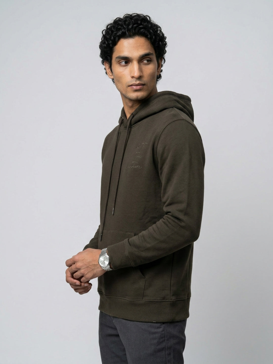Men Sweatshirt Green Regular Fit