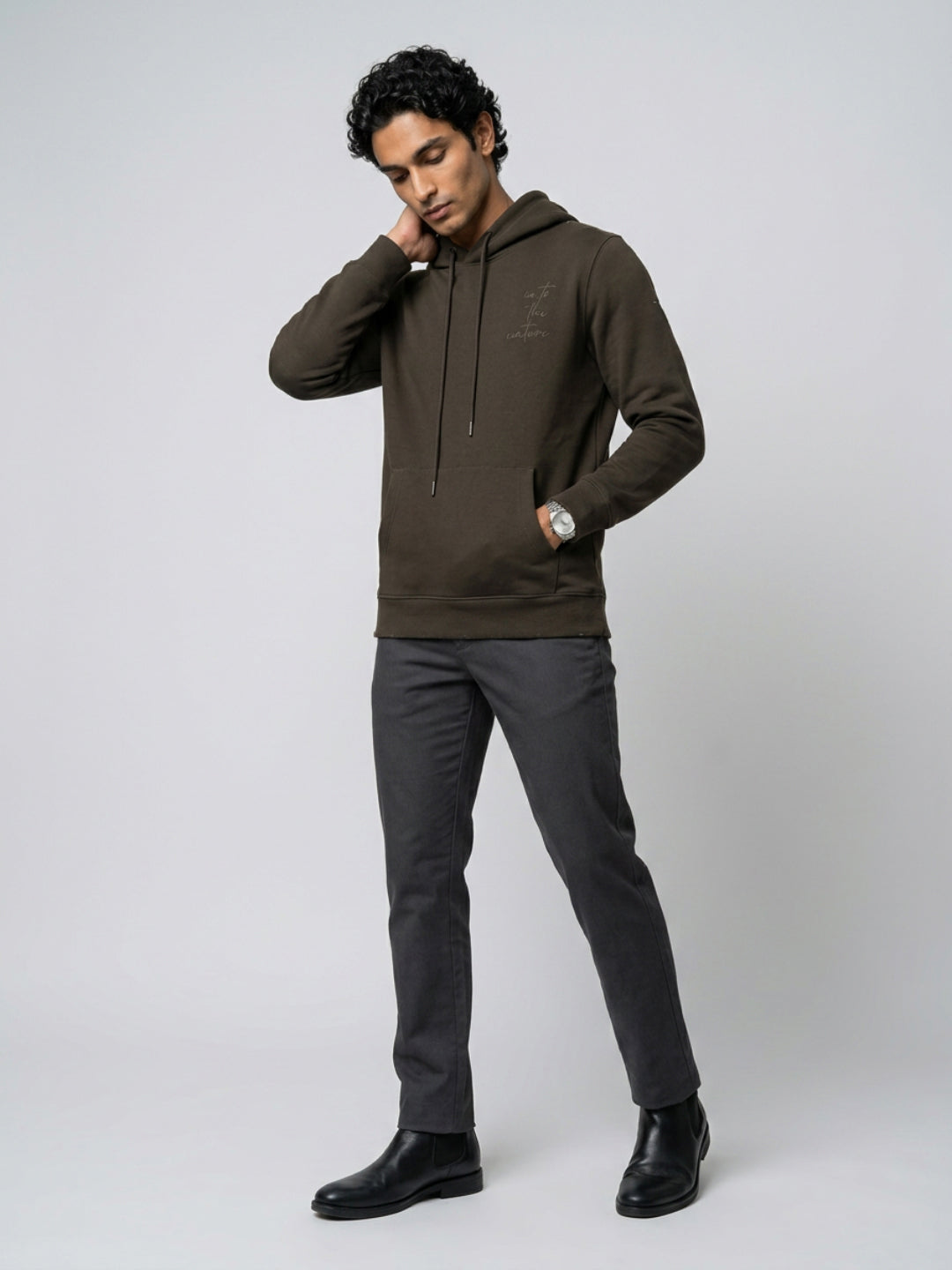 Men Sweatshirt Green Regular Fit