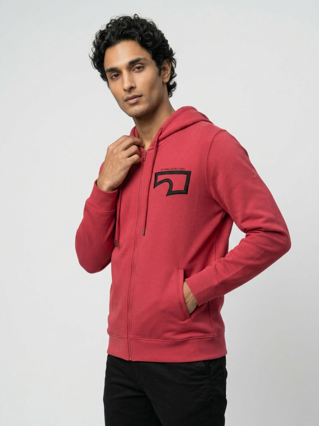 Men Sweatshirt Red Regular Fit