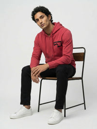 Men Sweatshirt Red Regular Fit