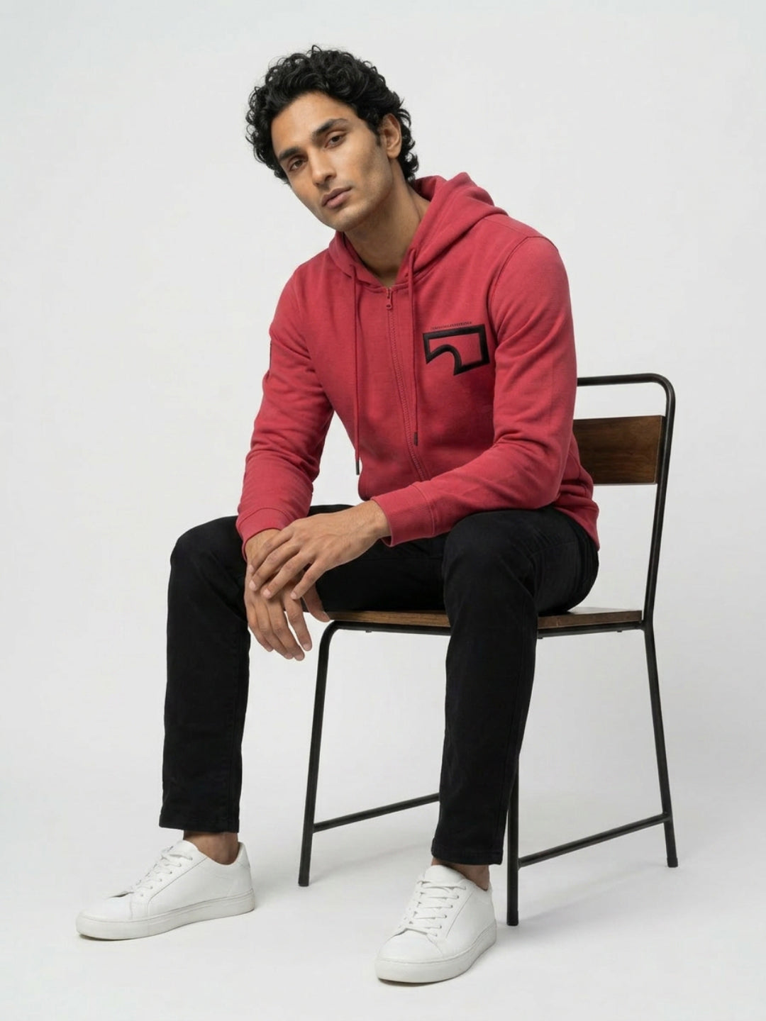 Men Sweatshirt Red Regular Fit