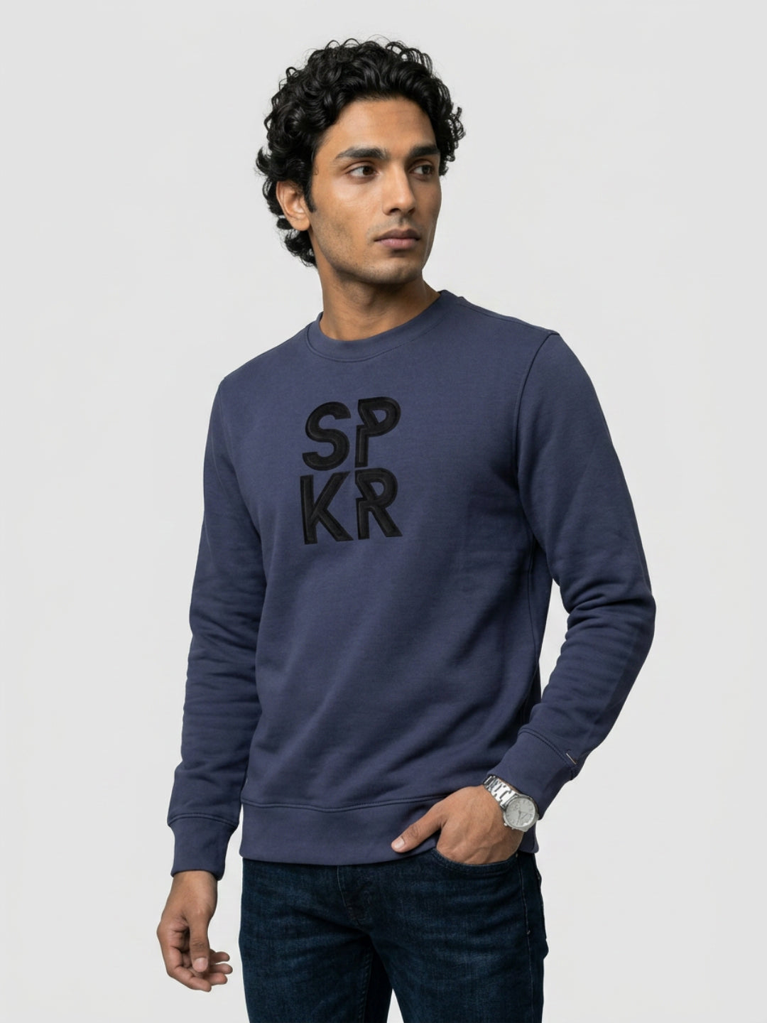 Men Sweatshirt Blue Regular Fit