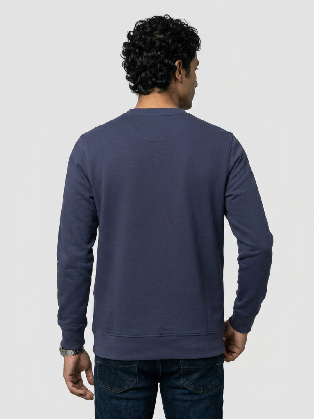 Men Sweatshirt Blue Regular Fit