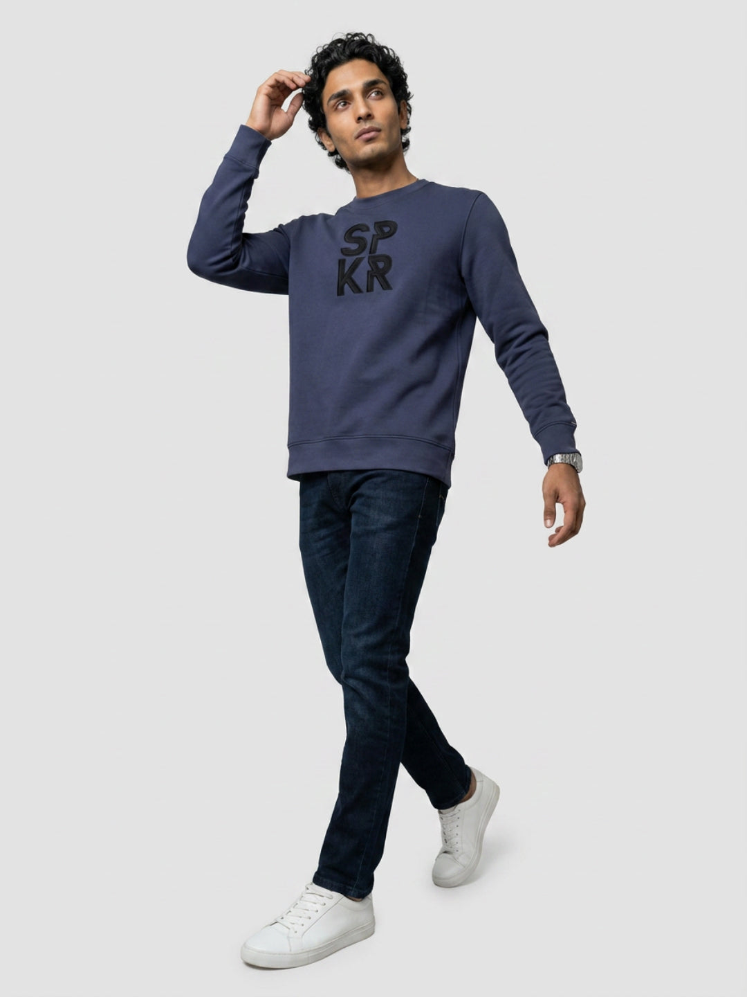 Men Sweatshirt Blue Regular Fit