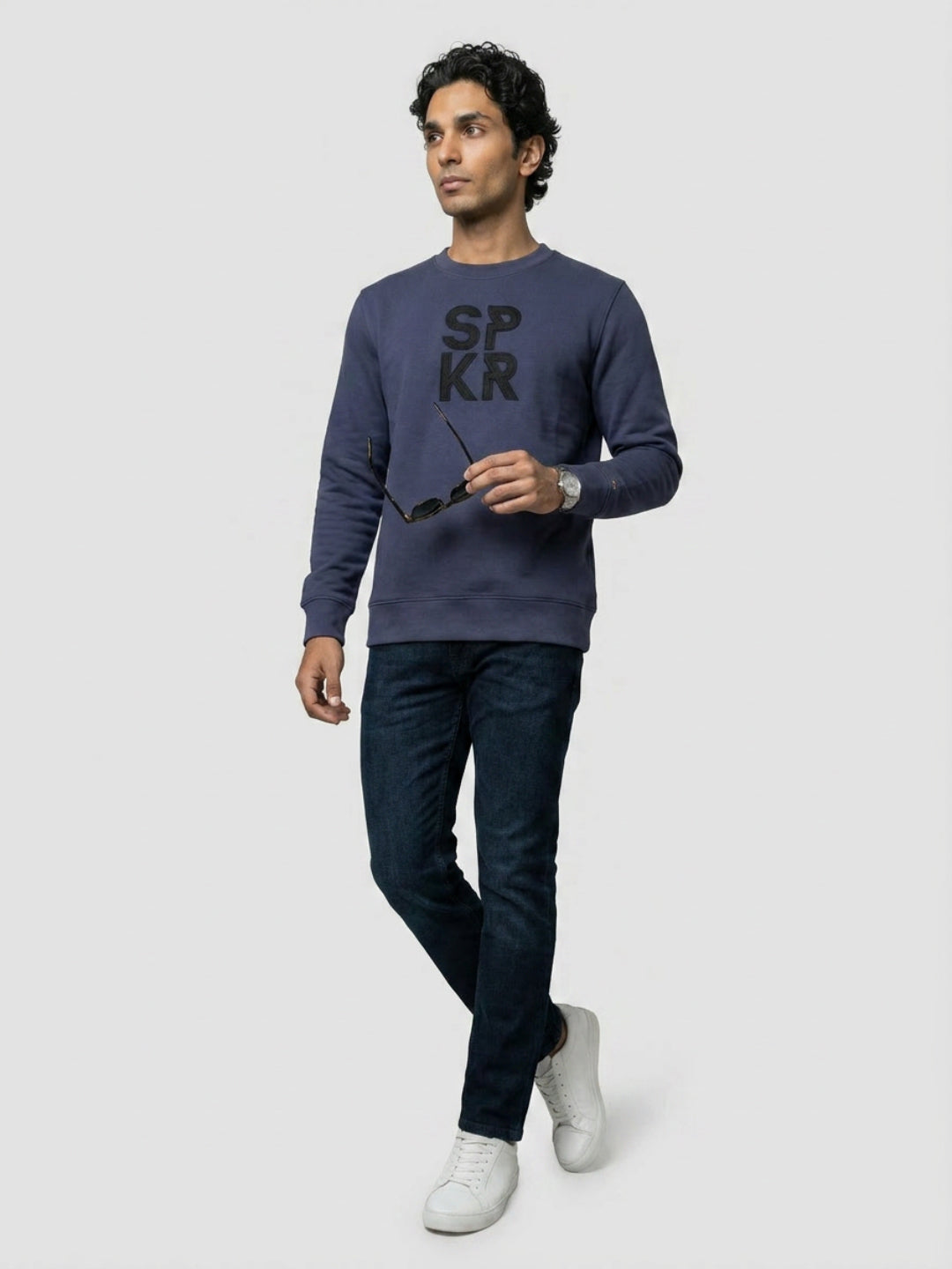 Men Sweatshirt Blue Regular Fit