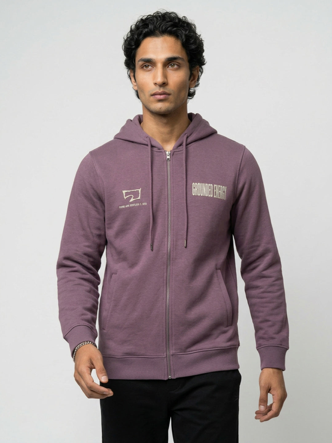 Men Sweatshirt Purple Regular Fit