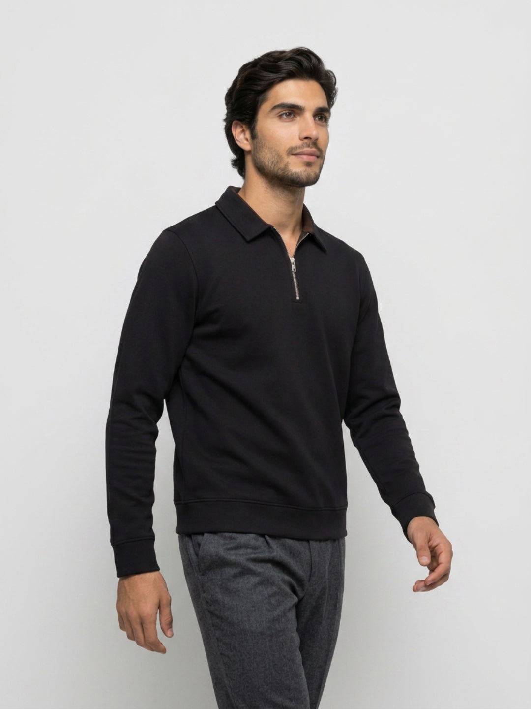 Men Sweatshirt Black Regular Fit