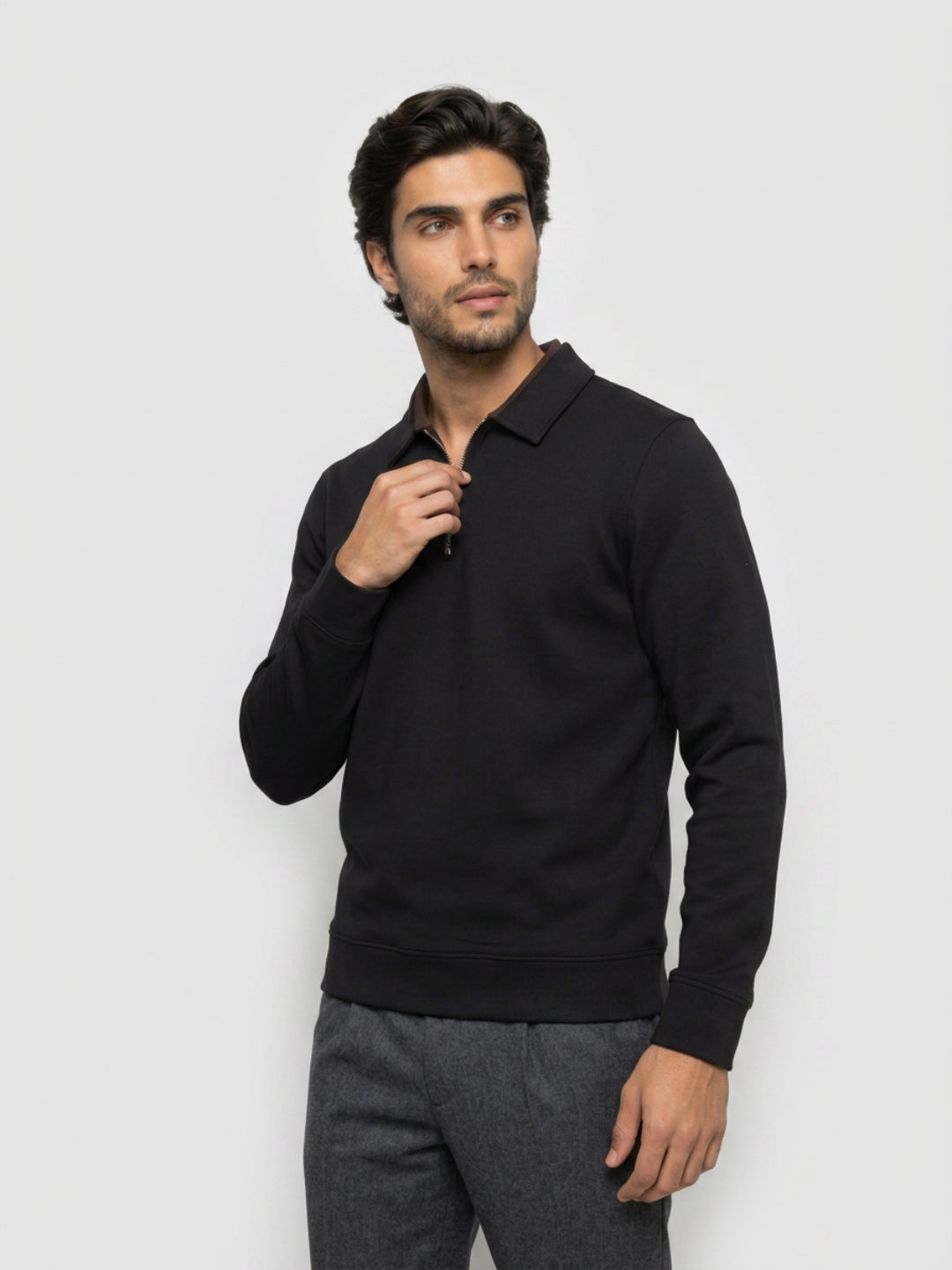 Men Sweatshirt Black Regular Fit