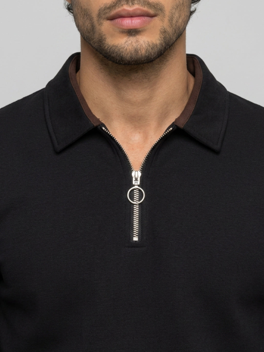 Men Sweatshirt Black Regular Fit