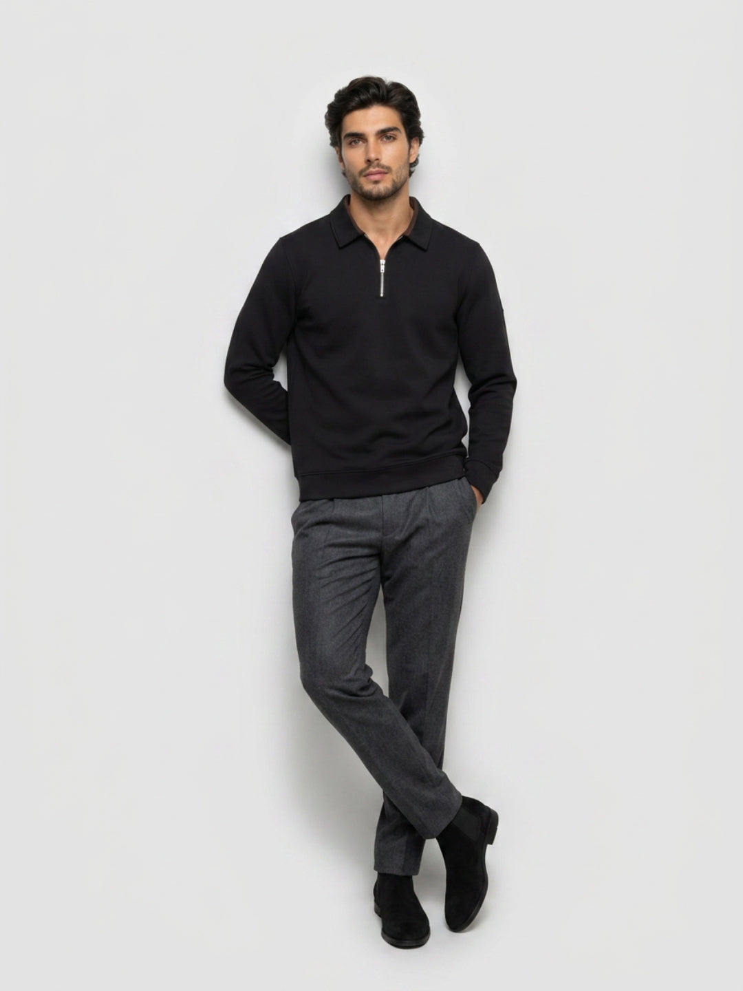Men Sweatshirt Black Regular Fit