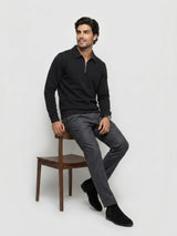 Men Sweatshirt Black Regular Fit