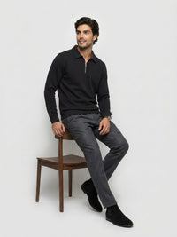 Men Sweatshirt Black Regular Fit