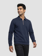 Men Sweatshirt Navy Blue Regular Fit