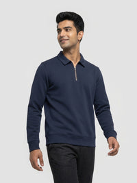 Men Sweatshirt Navy Blue Regular Fit