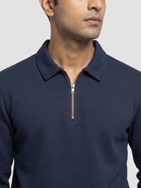 Men Sweatshirt Navy Blue Regular Fit