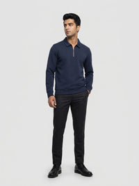 Men Sweatshirt Navy Blue Regular Fit