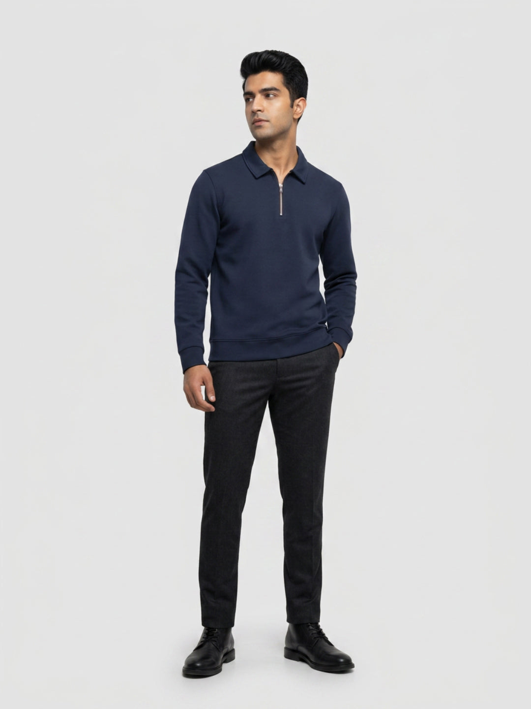 Men Sweatshirt Navy Blue Regular Fit