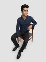 Men Sweatshirt Navy Blue Regular Fit