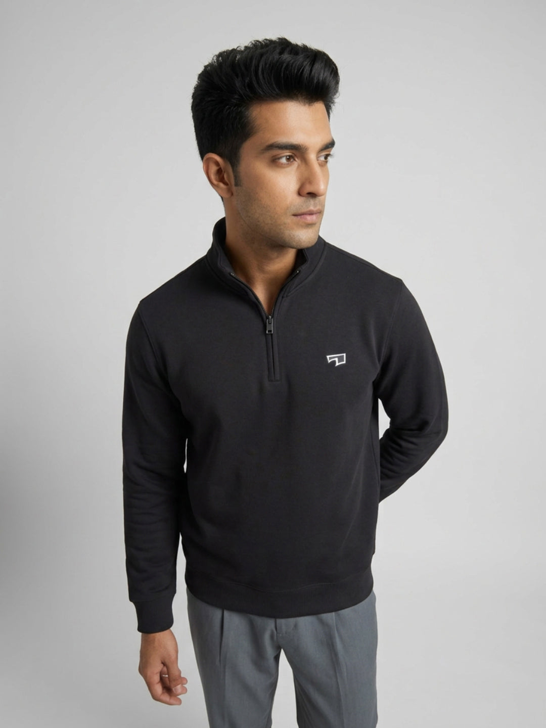 Men Sweatshirt Black Regular Fit