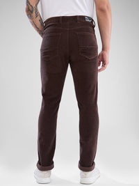 Men Trouser Brown Regular Fit