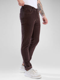 Men Trouser Brown Regular Fit