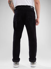 Men Trouser New Rico Jet Black Mid Rise