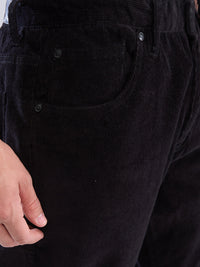 Men Trouser New Rico Jet Black Mid Rise