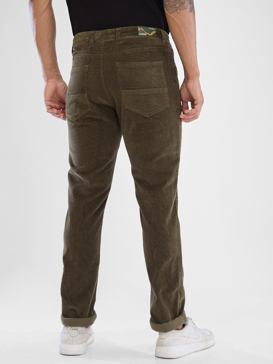 Spykar Olive Green Trousers For Men