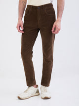 Men Trouser  Brown Mid Rise